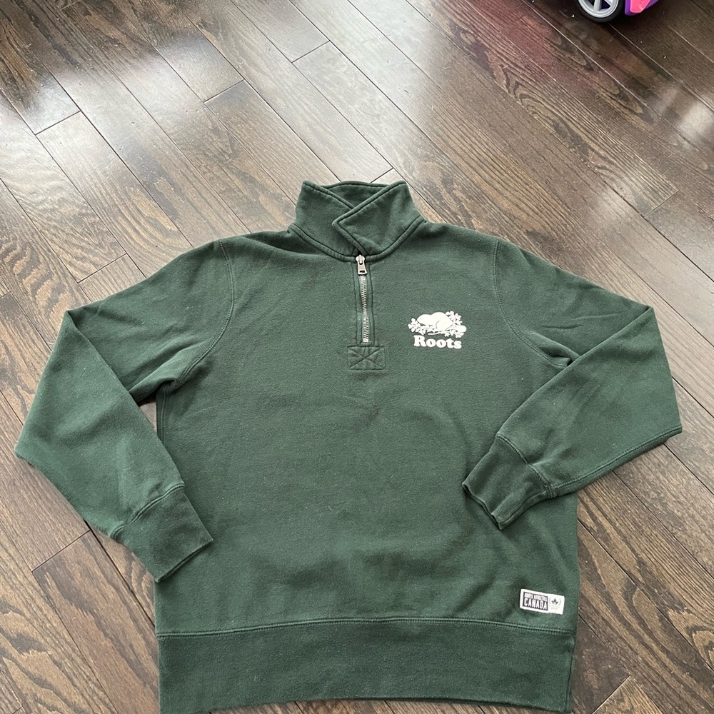 Roots Women’s Dark Green Zip-Up Sweater